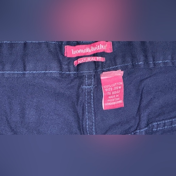 Woman Within Navy Blue Natural Fit Denim Pants (NWOT) - Picture 5 of 8
